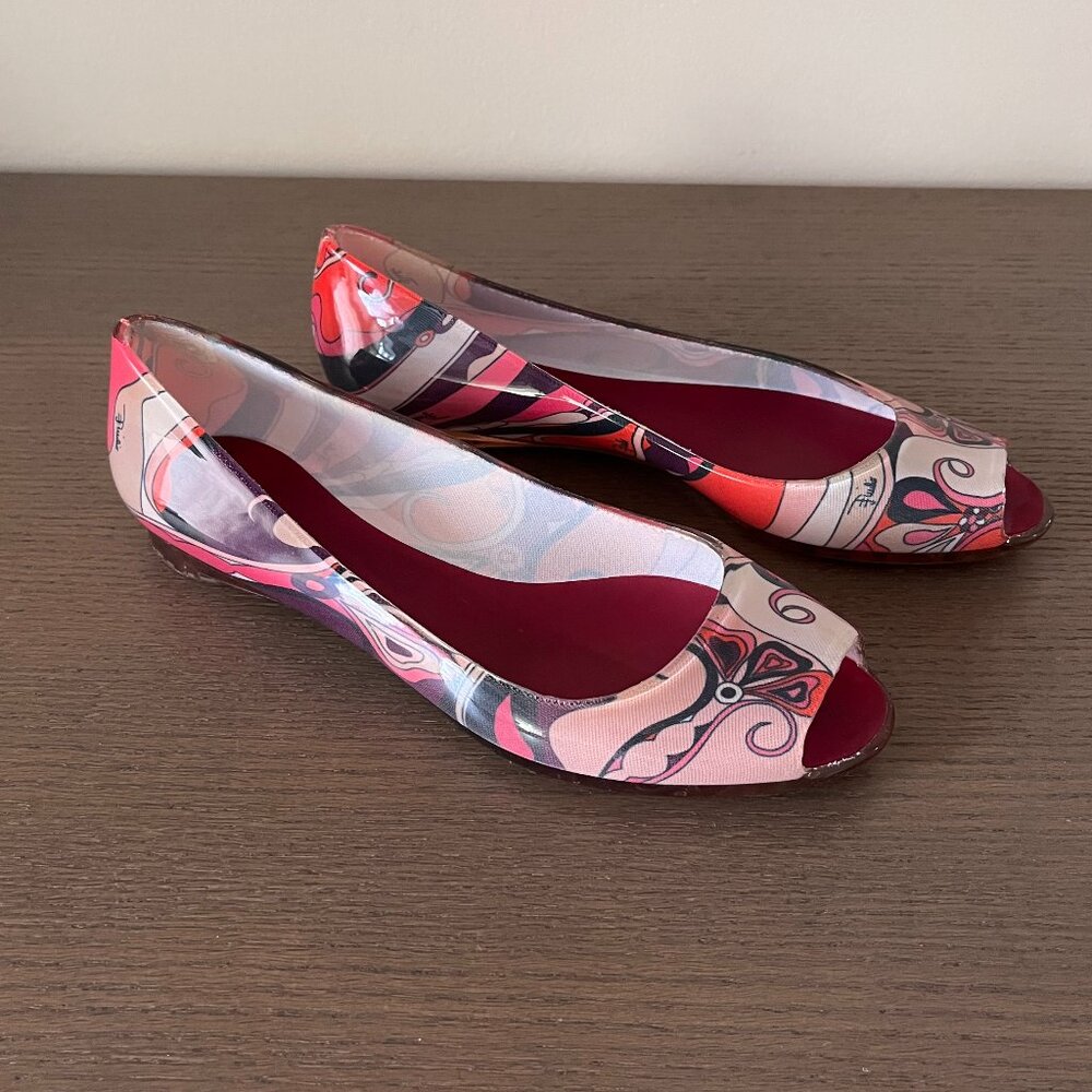 Rare Emilio Pucci Multi-Color Jelly Flats Size EU 38/ US 8